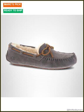 Women's Suede Slippers UGGpure Wool Lining Pull-On Bow